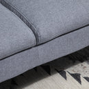 Divano Letto 3 Posti 195x84x82 cm in Tessuto Effetto Lino Grigio