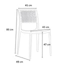 Set 4 Sedie da Giardino in Polipropilene Vandi Bianche