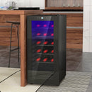 Cantinetta Frigorifero 18 Bottiglie di Vino Display e Luce LED e Controllo Temperatura   