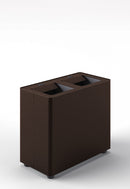 Pattumiera a 2 Scomparti Totale 24 L 48,5x25,5x39 cm con Contenitori Interni in Acciaio Verniciato Corten 