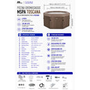 Vasca Idromassaggio Piscina Spa Toscana Plus Smart 6 Adulti 1200 L 182x182x70 cm Effetto Legno Marrone