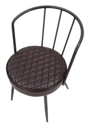 Poltrona Iron Line 52x58x75 cm in Ferro e Spugna e PU Marrone e Grigio