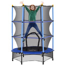 Trampolino Elastico per Bambini da 3 Anni Ø140 cm con Rete di Protezione Blu e Nero 