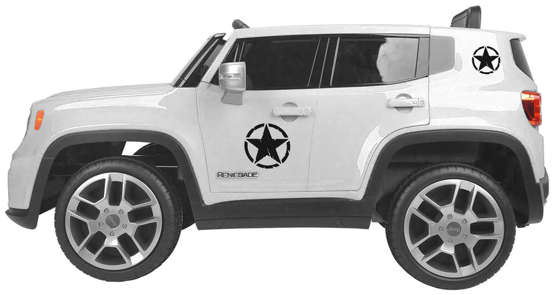 Macchina Elettrica per Bambini 12V con Licenza Jeep Renegade Limited Bianca