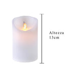 Set 3 Candele Cera Artificiale con Telecomando a Fiamma Mobile Altezza 13 cm Bianco