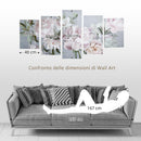 Stampa su Tela con Fiori 200x100 cm 5 Pezzi in Legno di Pino