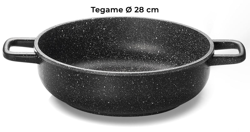 Batteria di Pentole 7 Pezzi in Alluminio Pressofuso Antiaderente Olympia Hard Cook Big