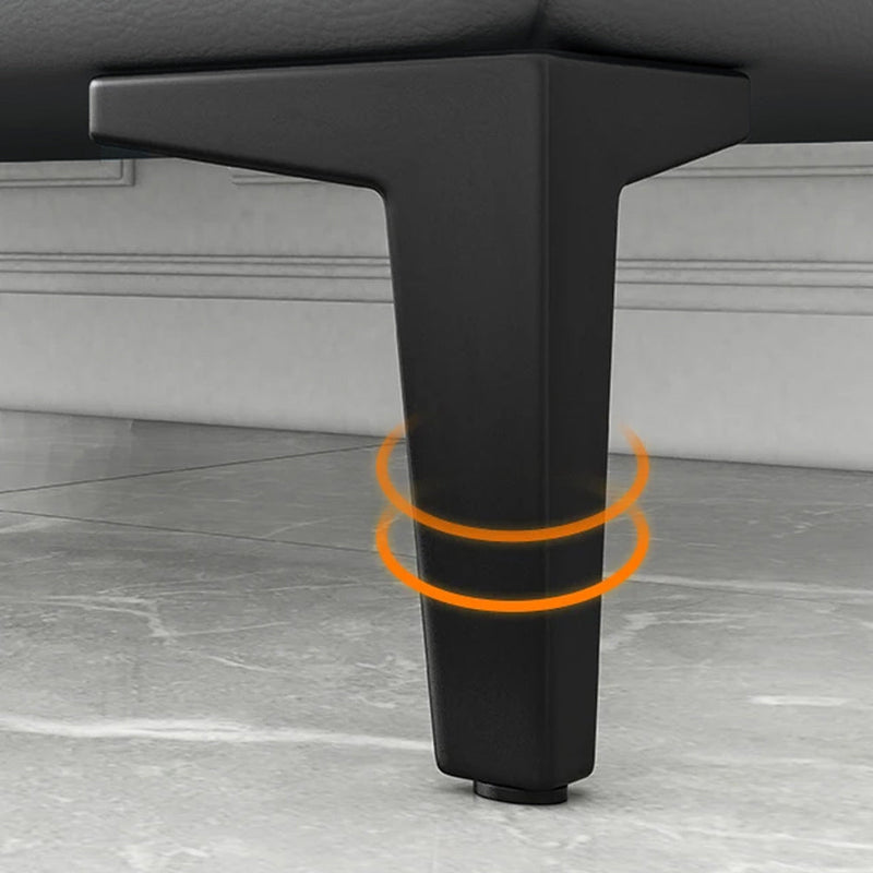 Cassapanca Contenitore Ecopelle Panca Pouf con Piedini in Metallo Grigio Scuro