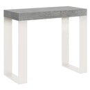 Consolle Allungabile 90-300x40x77 cm Tecno Noce telaio Bianco