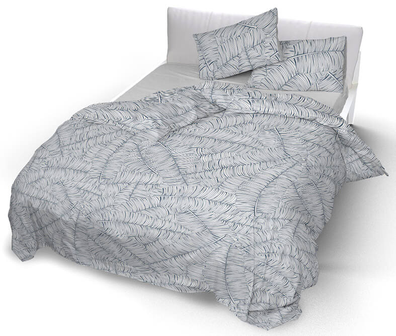 Copripiumino Matrimoniale con Federe Stampato in Puro Cotone Monkeys Blu