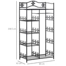 Armadio Guardaroba Appendiabiti in Ferro Nero 84x42x159 cm 