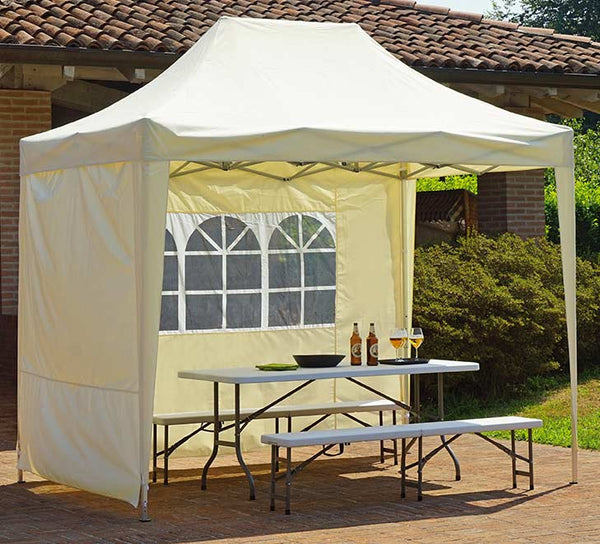 prezzo Gazebo Pieghevole da Giardino in Ferro e Alluminio 3x2m Vorghini Limber Bianco