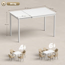 Tavolo da Pranzo Allungabile 80-120x70x74 cm Rettangolare Salvaspazio in MDF Bianco      