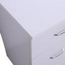 Scrivania da Ufficio con 3 Cassetti e Ripiani in Legno Bianco 120x49x72 cm 