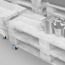 Kit 4 Ruote Slip per Carrello Ø5 cm con Piastra di Montaggio in Acciaio Emuca Grigi