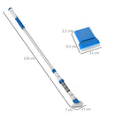 Aspirapolvere per Piscina Portatile 210x17x7 cm con Palo Telescopico Bianco e Blu