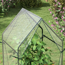 Mini Serra da Giardino con 2 Porte Avvolgibili 90x90x145 cm Copertura in PE  Trasparente