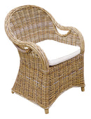 Poltrona da Giardino 62x65xH86 cm Semarang Fibra in Grey Kubu Naturale con Cuscino