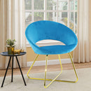 Poltrona Imbottita 66x65x68 cm in Tessuto Effetto Velluto Blu