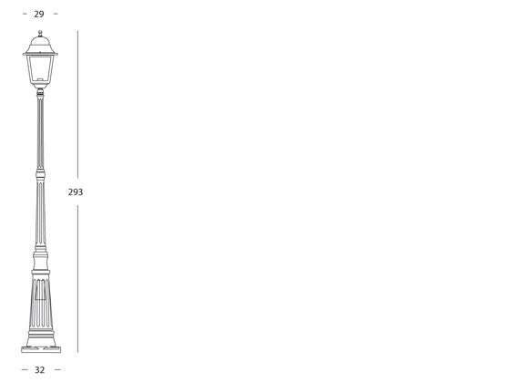 Lampada Palo Alto per Giardino Colore Nero per Esterno Linea Maxi Quadrata Livos