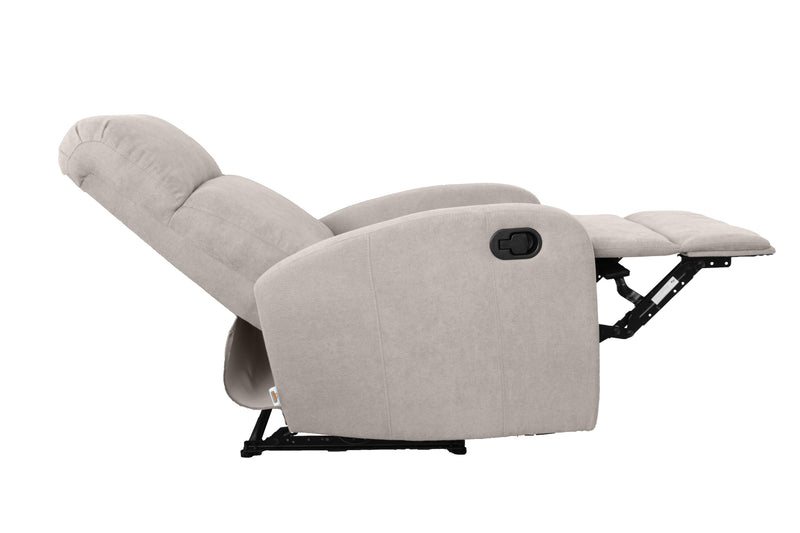 Poltrona Relax Reclinabile Manuale 75x65x101 cm in Tessuto Beige