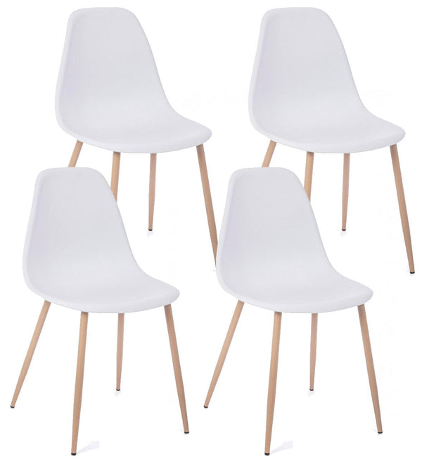 sconto Set 4 Sedie 53x46x82 cm in Polipropilene Bianco