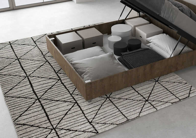 Letto Matrimoniale Francese Testata Inclinata Demas Noce Varie Misure