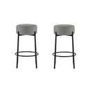 Set 2 Sgabelli Syd 41x41x67 cm in Tessuto Grigio Scuro       