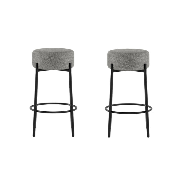 Set 2 Sgabelli Syd 41x41x67 cm in Tessuto Grigio Scuro prezzo