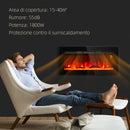 Camino Elettrico da Parete 1800W con Telecomando e Display LCD 91,4x15,8x45 cm Nero 