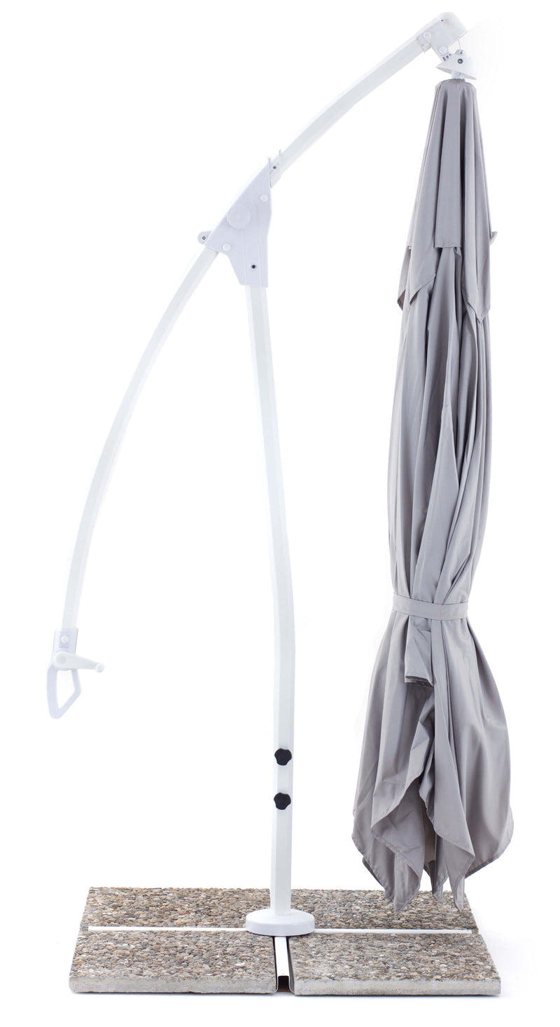 Ombrellone da Giardino Decentrato 3x3m in Alluminio e Poliestere Suitset Grigio