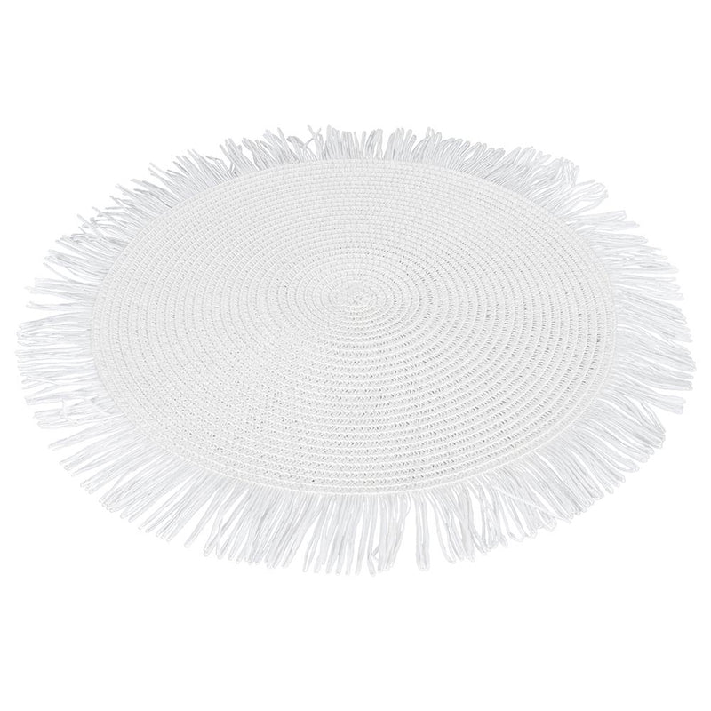 Set 4 Tovagliette con Frange Ø38x0,3 cm  in Carta effetto Juta VdE Tivoli 1996 Shades of Chocolate