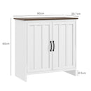 Credenza a 2 Ante Perlinate Ripiano Regolabile 80x39,7x80 cm Bianco 