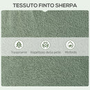 Poltrona Moderna con Schienale Alto 73x68x111 cm in Tessuto Effetto Sherpa Verde e Oro 