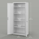 Armadio da Ufficio in Acciaio con 4 Ripiani Regolabili 80x40x180 cm Bianco 