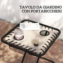 Set 2 Sedie Sdraio a Gravità Zero Pieghevoli e Tavolino Beige    