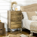 Cassettiera 4 Cassetti 48x21x79 cm in Truciolato Legno e Oro