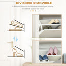 Scarpiera 2 Ante 12 Paia di Scarpe Ripiano Regolabile 72x26x80 cm in Legno Bianco