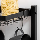 Mobile Cucina con 5 Ganci 3 Ripiani 4 Cestelli 83,5x39x133 cm in MDF e Acciaio Marrone