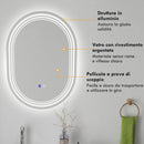 Specchio Bagno con LED 80x60 cm Antiappannamento e Interruttore Touch