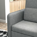 Poltroncina Moderna 72x72x90 cm in Tessuto Effetto Lino Grigio