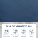 Divano 2 Posti con Cuscini Sfoderabili e Molle a S 136x75x84 cm in Velluto Blu  