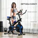 Cyclette con Monitor LCD e Sella Regolabile 118x50x105-115 cm Blu  