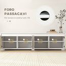 Parete Attrezzata 2 Pezzi Mobile TV max 70” e Mobile Multiuso da Parete in Truciolato Bianco e Legno Naturale