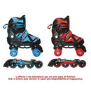 Pattini Classici e in Linea Roller 2 in 1 Misura Regolabile 39-42 Ruote Intercambiabili Blu o Rosso