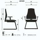 Set 2 Sedie da Ufficio Visitatori 67x52x110 cm Arya cuoio