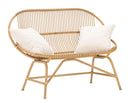 Divanetto 2 Posti Panama con Cuscini 132x66x96,5 cm in Ferro e Poliestere