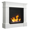 Camino a Bioetanolo da Pavimento 113x30x100 cm in Legno Bianco