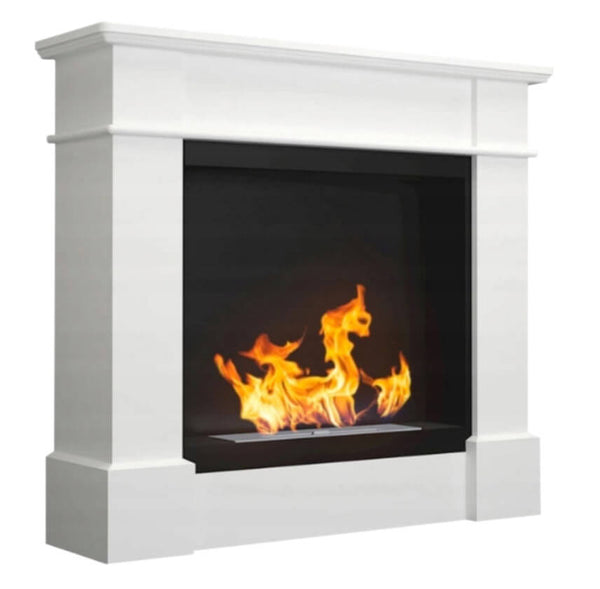 Camino a Bioetanolo da Pavimento 113x30x100 cm in Legno Bianco prezzo