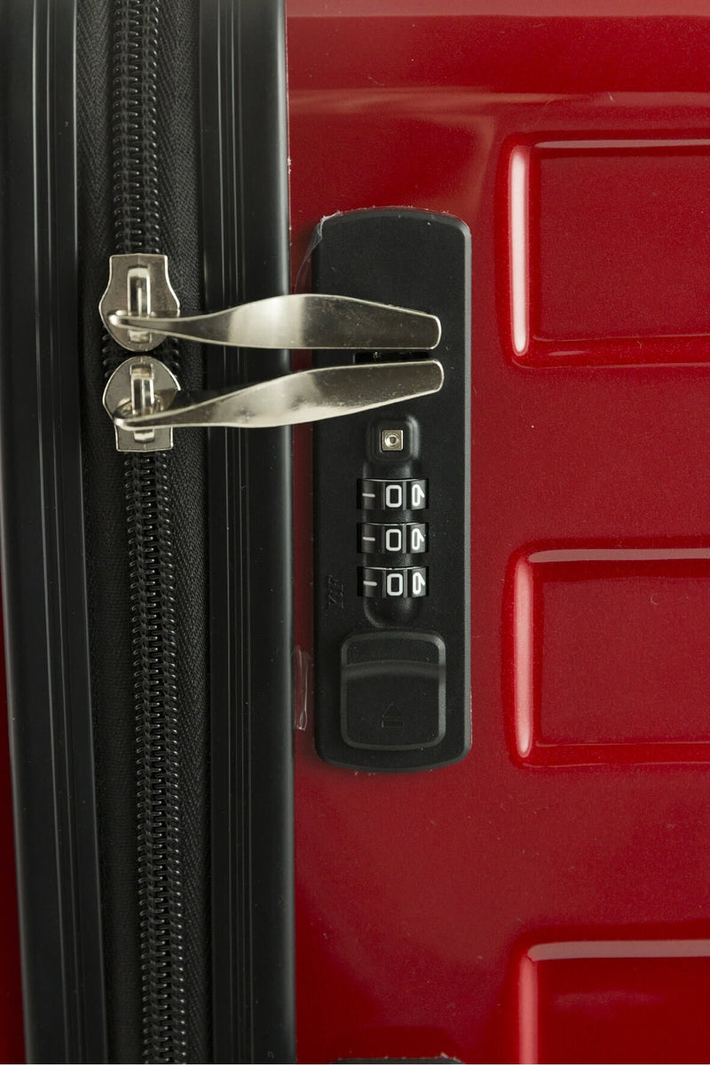 Set 2 Valigie Trolley Rigide in Policarbonato 4 Ruote TSA Soriani Rosso